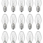 OuuKoo Night Light Bulb Warm White Replacement Bulbs - E12 Light Bulbs - 7Watt Incandescent Light Bulbs - 15 Packs, Warm White Glow - Dimmable (Night Light Bulbs 7 Watt)