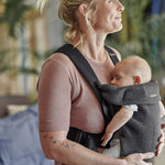 BabyBjörn Baby Carrier Mini, Charcoal Gray, 3D Jersey | Infant Carrier (7-25 lbs), Ergonomic, Easy-to-Use