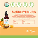 MARYRUTH'S Kids Vitamin C Drops | Vegan Immune Support Supplement for Ages 4-13 | Immune Support & Overall Health | Vitamin C from Organic Acerola Fruit Extract | 2oz