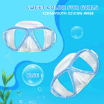 Kids Diving Mask 180° Anti-Fog Swim Mask, Tempered Glass Child Swim Goggles with Nose Cover Anti-Leak Kids Swim Goggles 4-14 Boys Girls for Diving, Snorkeling, Swimming (Harry Blue)