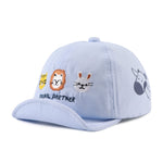 Cotton Baby Baseball Caps - Toddler & Infant Sun Cap for Boys & Girls - Spring/Summer Outdoor Hat (Blue Embroidery Animals)