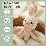 Wonderoo by Wowo Crochet Sensory Rattle for Baby Early Development - Amigurumi Grip Toy - Soft Cotton Texture Shaker for Fine Motor Skills & Tactile Play - Newborn Essential