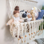 Crane Baby Macrame Hanging Storage Bin for Nursery Boho Baby DéCor Organizer Sturdy and Stylish Bohemian Macrame Nursery Decor