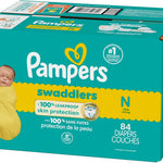 Pampers Baby Diapers - Swaddlers - Size 0, 84 Count, Ultra Absorbent Disposable Newborn Diaper