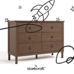 Storkcraft Rio 6 Drawer Dresser (Hazelnut) – GREENGUARD Gold Certified, Wood Dresser for Bedroom, Kids & Nursery Storage Chest, Safety Interlocking Drawers, Pre-Installed Tracks, Kids Chest
