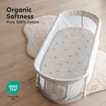 2-Pack Organic Bassinet Sheets for Girls, Boys - 100% Cotton Bassinet Mattress Sheets Compatible with Halo Bassinest Swivel Sleeper, Graco,Baby Delight,Chicco,Unisex Fitted Bassinet Sheets (Savannah)