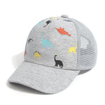 Duoyeree Toddler baseball cap baby cap sun hat print dinosaur pattern and solid color hat kids boy girl age 0-5t