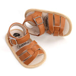 SOFMUO Baby Girls Boys Sandals Premium Soft Anti-Slip Rubber Sole Infant Summer Outdoor Shoes Toddler First Walkers (B/Brown,12-18 Months)