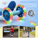 Kick Scooters for Kids 3-5 5-7 Years Age - Handlebars Flexible Steer,Height Adjustable,Stable Light Up Three Wheeled Toddler Scooter for Boy & Girl,Indoor Outdoor Kid Child Toy Gift - Blue