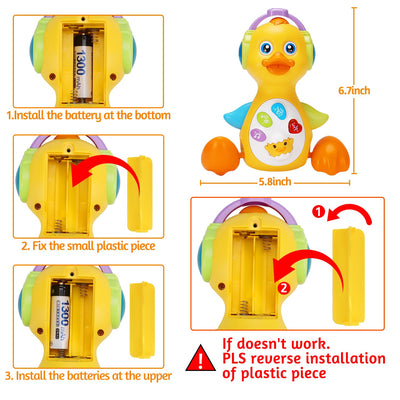 Baby Musical Duck Toy Dancing Crawling Tummy Time, Light Up Infant Toys 0-3-6 6-12 12-18 Months Easter Gifts for 1 2 Year Old Boys Girls Baby Learning Development Toddler Toys Age 1-2