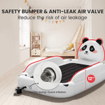 Floisdace Inflatable Travel Bed with High Speed Pump, Portable Kids Air Mattress with Safety Bumpers, Toddler Travel Bed for Trip Camping Sleeplovers, Separate Mattress Design (60"-Panda)