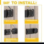 VIDYSUFYR Password Rotary Hasp Locks, 2 Pack Door Security Slide Latch Lock,Black Digit Combination Lock for Small Doors, Cabinets, Barn Door, Bathroom, Outdoor, Garage, Garden