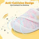 FEETCITY Baby First Walking Shoes Girls Boys Wide Infant Shoes Baby Slip On Sneakers Lightweight Barefoot Crib Shoe