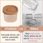 YIVEKO Baby Food Containers Silicone Baby Food Storage Containers for Infants and Toddlers Baby Food Jars Silicone Baby Food Container Freezer Safe Reusable Baby Food Containers with Lids 8PK