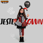 Spooktacular Creations Girls Clown Costume, Halloween Evil Clown Costume, Black and Red Jester Dress for Girls Halloween Dress Up, Role Play, Cosplay Party
