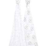 aden + anais Essentials Swaddle Blanket, Muslin Blankets for Girls & Boys, Baby Receiving Swaddles, Newborn Gifts, Infant Shower Items, 2 Pack, Blushing Bunnies