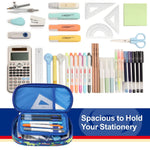 Bagseri Pencil Pen Case for Boys - Cute Pencil Case for Kids Large Capacity Pencil Pouch Organizer Multi-Slot Pencil Box for School, Pen Case Only (Blue Dinosaur)