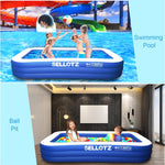 Inflatable Pool for Kids and Adults, 120" X 72" X 22" Oversized Thickened Family Swimming Pool for Toddlers, Outdoor, Garden, Backyard, Summer Water Party