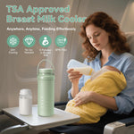 Portable Breast Milk Cooler Bottle - 22oz Capacity Breastmilk Chiller for Travel Mom, 360° Cooling Keeps Milk Fresh for 24 Hours, Breastfeeding Essentials with 2pcs Bottle for Breastmilk Storage