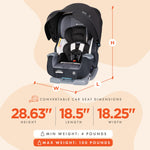 Baby Trend Cover Me 4 in 1 Adjustable Infant Toddler Convertible Car Seat with 2 Cup Holders and Removable Canopy for Sun Protection, Modern Khaki