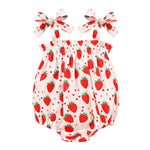 ZOELNIC Baby Girl Summer Clothes Newborn Girl Outfits Cute Strap Baby Girl Romper Jumpsuit Bodysuit Strawberry 3-6 Months