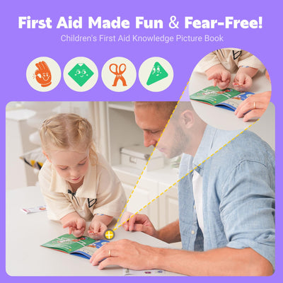 StBernard Small First Aid Kit for Kids and Adults, Medical Kit with Digital Thermometer for Home, Travel, Hiking, Backpack, 6.3x4.33x1.97in, Purple