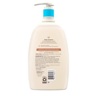 Aveeno Baby Daily Moisture Gentle Bath Wash & Shampoo with Natural Oat Extract, Hypoallergenic, Tear-Free & Paraben-Free Formula For Sensitive Hair & Skin, Lightly Scented, 33 fl. oz