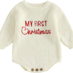 Adobabirl Baby Girl Boy Knitted Sweater Bubble Romper Long Sleeve Jumpsuit Festival Outfit Fall Winter Spring Clothes