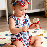 UNICOMIDEA Baby Girl Clothes Summer Funny Butterfly Infant Girl Romper Cute Sleeveless Toddler Bodysuit With Headband Newborn Jumpsuit for 6-12 Months Home