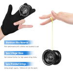 Lixada Professional Yoyo Competitive Aluminum Yoyo Ball Yo Yo Gift with 5 Replacement Yoyo Strings and Glove Great for Beginners and for Advanced String Yo-Yo Tricks Looping Play Color Optional
