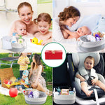 Lzellah Baby Diaper Caddy Organizer - Extra Large Nappy Caddy Rope Nursery Storage Bin - Baby Basket with 8 Pockets, 5 Compartments and 2 Removable Dividers