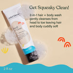 Mini Bloom Fresh N’ Clean 2-in-1 Hair + Body Wash Shampoo Sulfate-Free Baby & Kid Safe Aloe leaf, Chamomile extract, Lavender & Botanicals - Travel Size