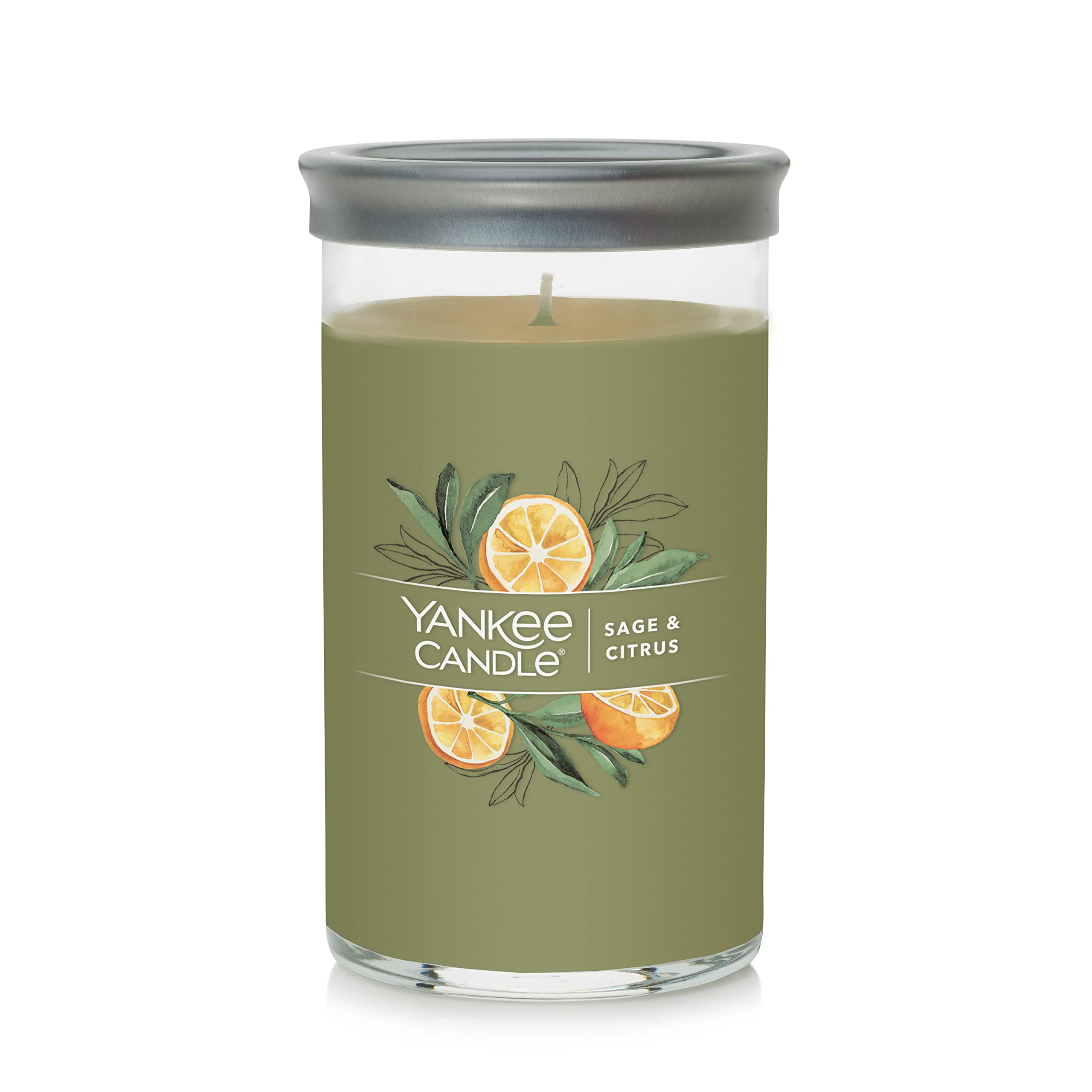 Yankee Candle Sage & Citrus Scented, Classic 22oz Large Jar Single Wick Candle, Over 110 Hours of Burn Time, Ideal for Home Decor and Gifts