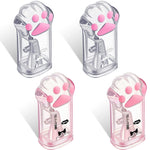Chinco 4 Pieces Cute Cat Paw Pencil Sharpener Removable Holds Hand Kawaii Eyeliner Pencils Sharpeners with Lid for Make up Lip Liner Pencils