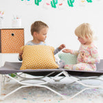 Regalo My Cot Twin Portable Toddler Bed, Includes Fitted Sheet, Gray