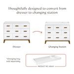 Babyletto Scoot 6-Drawer Dresser in White and Natural Walnut, Greenguard Gold Certified