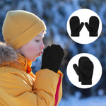 WLLHYF 2 Pair Baby Mittens Black Winter Warm Elastic No Scratch Soft Gloves Breathable Toddler Mittens for Boys Girls Kids
