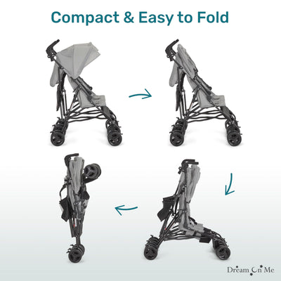 Dream On Me Twin Venture Umbrella Stroller in Light Gray