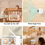 Momcozy Video Baby Monitor, 5.5” 1080P Full HD Baby Monitor with Camera No WiFi, Infrared Night Vision, 5800mAh 120-hrs Battery, ECO, VOX, 2-Way Audio, 1640ft Range, Record and Rewind Locally, BM03