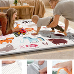 TINYHARBO Premium Foam Baby Play Mat 50" x 50" – Removable & Machine Washable Cover, Extra Thick Padding Playpen Mat, Non-Slip Crawling Mat, Easy to Clean for Infants, Toddlers & Babies