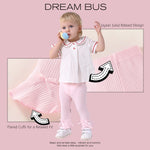 DREAM BUS 5 Pack Baby Pants Toddler Girl Ribbed Ruffle Bell Bottoms Toddler Leggings Baby Boy Pants Newborn Girl Flare Pants