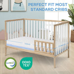 voomf Crib Mattress Dual Sided Memory Foam Baby Toddler Bed Mattress, 52" x 27.6" x 5.5" Soft Breathable Mattresses with Removable Machine Washable Cover, Fits Standard Cribs&Toddler Beds, White&Blue