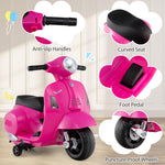 Costzon Toddler Motorcycle, Licensed Vespa Ride on Motorcycle with Training Wheels, LED Headlight & Horn Sound, Ride on Toy, 6V Battery Powered Motorbike, Gift for Boys & Girls, 1-3 Toddlers (Pink)