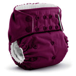 Purple diaper with button closure on a white background