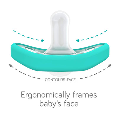 Nanobebe Baby Pacifiers 0-3 Month - Orthodontic, Curves Comfortably with Face Contour, Award Winning for Breastfeeding Babies, 100% Silicone, Perfect Baby Registry Gift 2pk,Grey