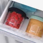 BEABA 6 Pack Glass Baby Food Jars with Soft Silicone Air Tight Lids, 8 oz Glass Storage Containers with Lids, Microwave and Freezer Safe Containers, Sunrise