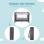 Dream On Me Nest Portable Playard in Grey with Carrybag an Shoulder Strap, Lightweight, Packable and Easy Setup Baby Playard, Breathable Mesh Sides and Soft Fabric - Comes with a Removable Padded Mat