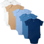 HonestBaby baby-girls 5-pack Short Sleeve Bodysuits One-piece 100% Organic Cotton for Infant Baby Girls