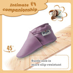 Mejale Baby Soft Soled Leather Moccasins Anti-Slip Infant Toddler Shoes First Walkers(Light Purple,0-6 Mos)