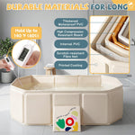 Orzbow Collapsible Baby Bathtub, Toddler Bathtub with Non-Slip Base, Portable Bath Tub for Kids Infant 12 Months+ Travel, Easy to Clean, Stable & Durable, Space-Saving, White